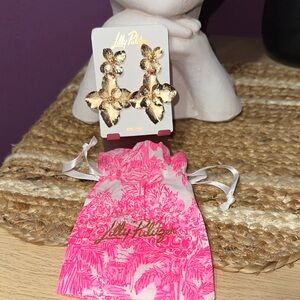 Lilly Pulitzer Gold Leaf Earrings